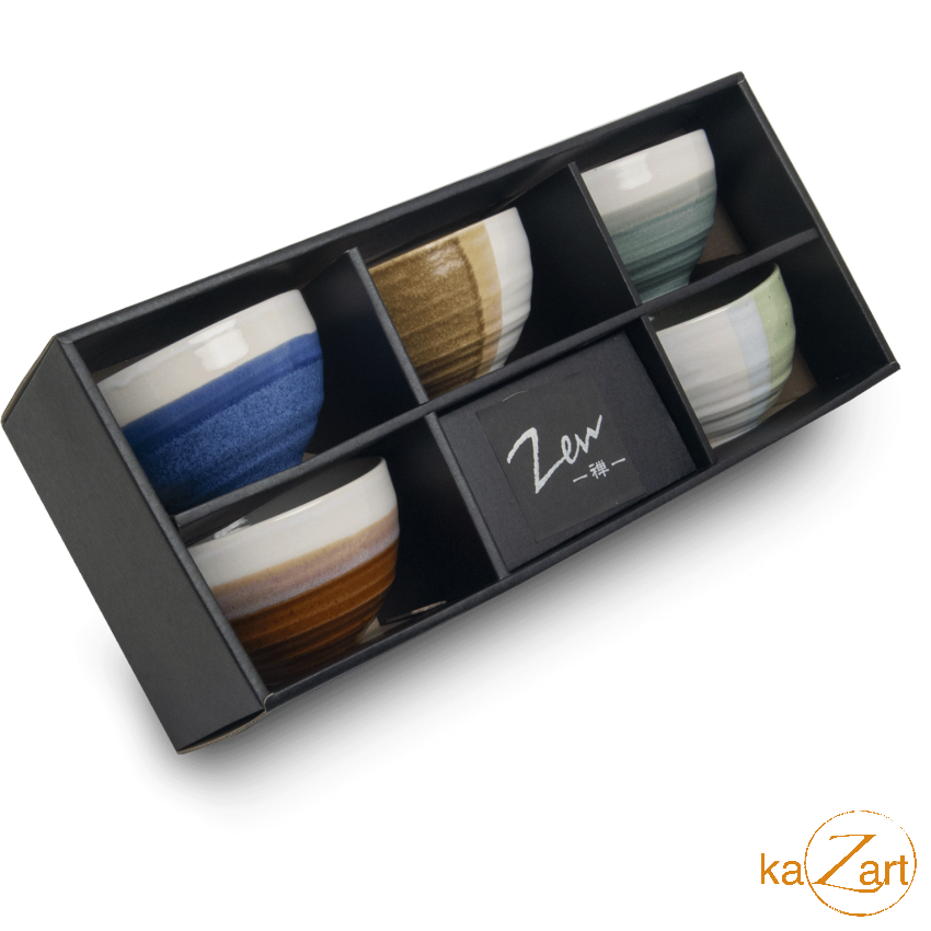 Edo Zen Kom 11x7cm, 5 Stuks set, giftbox - Kazart