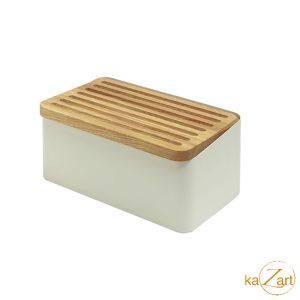 'Crispy' Witte Broodtrommel met eiken snijplank