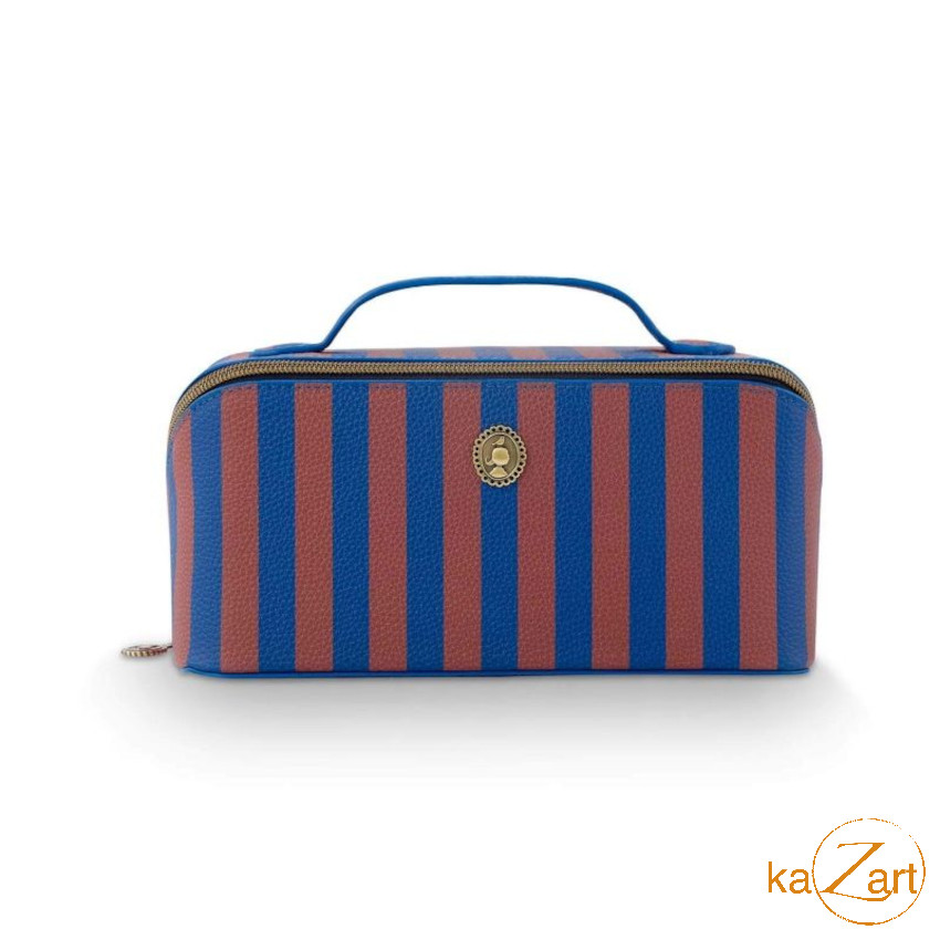 PIP Studio - Toilettas Cyrille Medium Streep Blauw