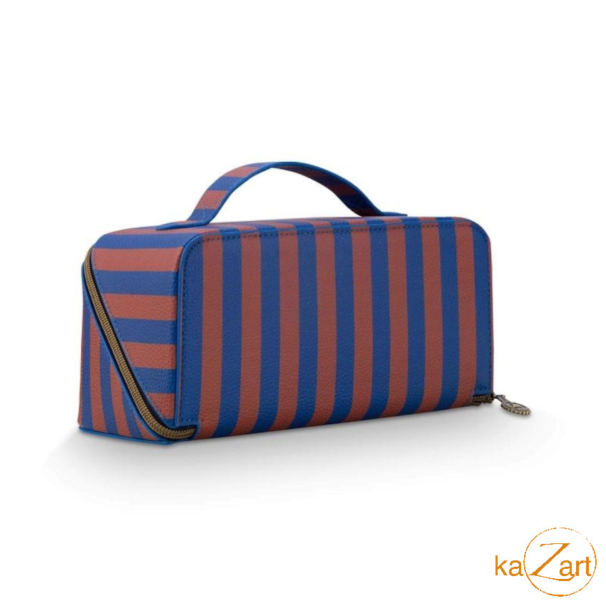 PIP Studio - Toilettas Cyrille Medium Streep Blauw
