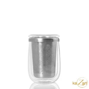 ADHOC - Dubbelwandig Theeglas met Filter & Deksel 40cl