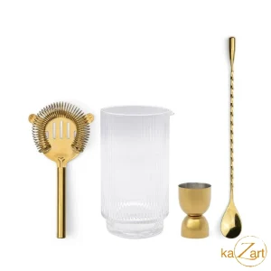 HH - De Renley Bar Tool Set (Maatbeker, Zeef, Lepel en Beker)